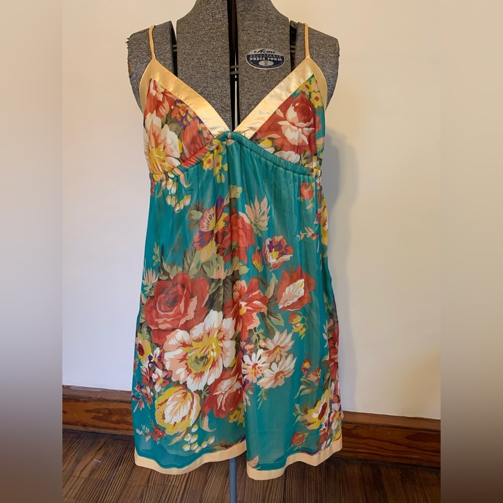 Double zero turquoise baby doll dress